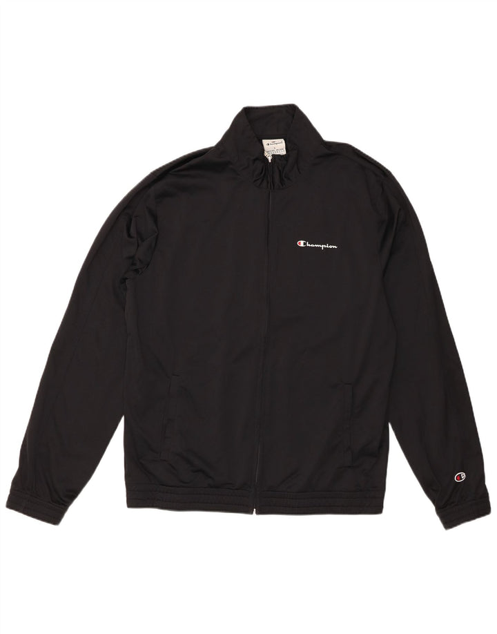 CHAMPION Mens Treino Top Jaqueta Grande Poliéster Preto