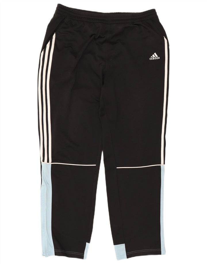 Calças de treino masculinas ADIDAS UK 42/44 poliéster preto grande