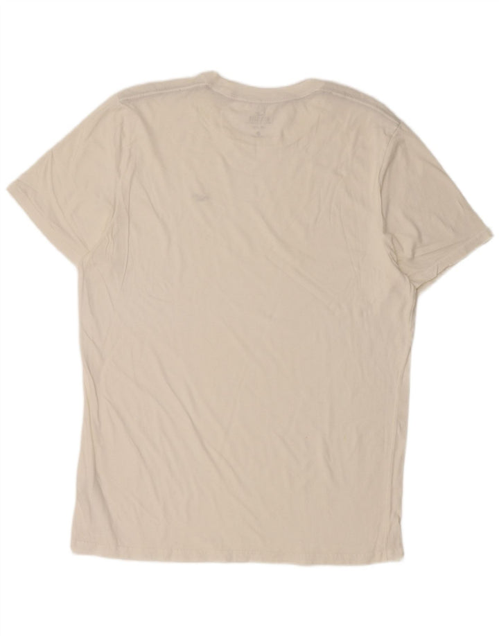 Camiseta masculina HOLLISTER grande algodão branco