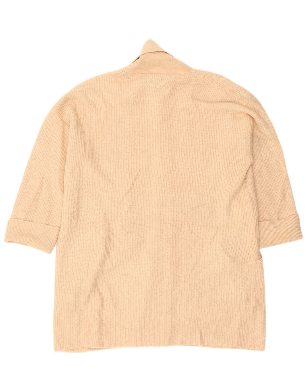 Suéter cardigã feminino Jack Wills oversized longline Reino Unido 10 pequeno bege