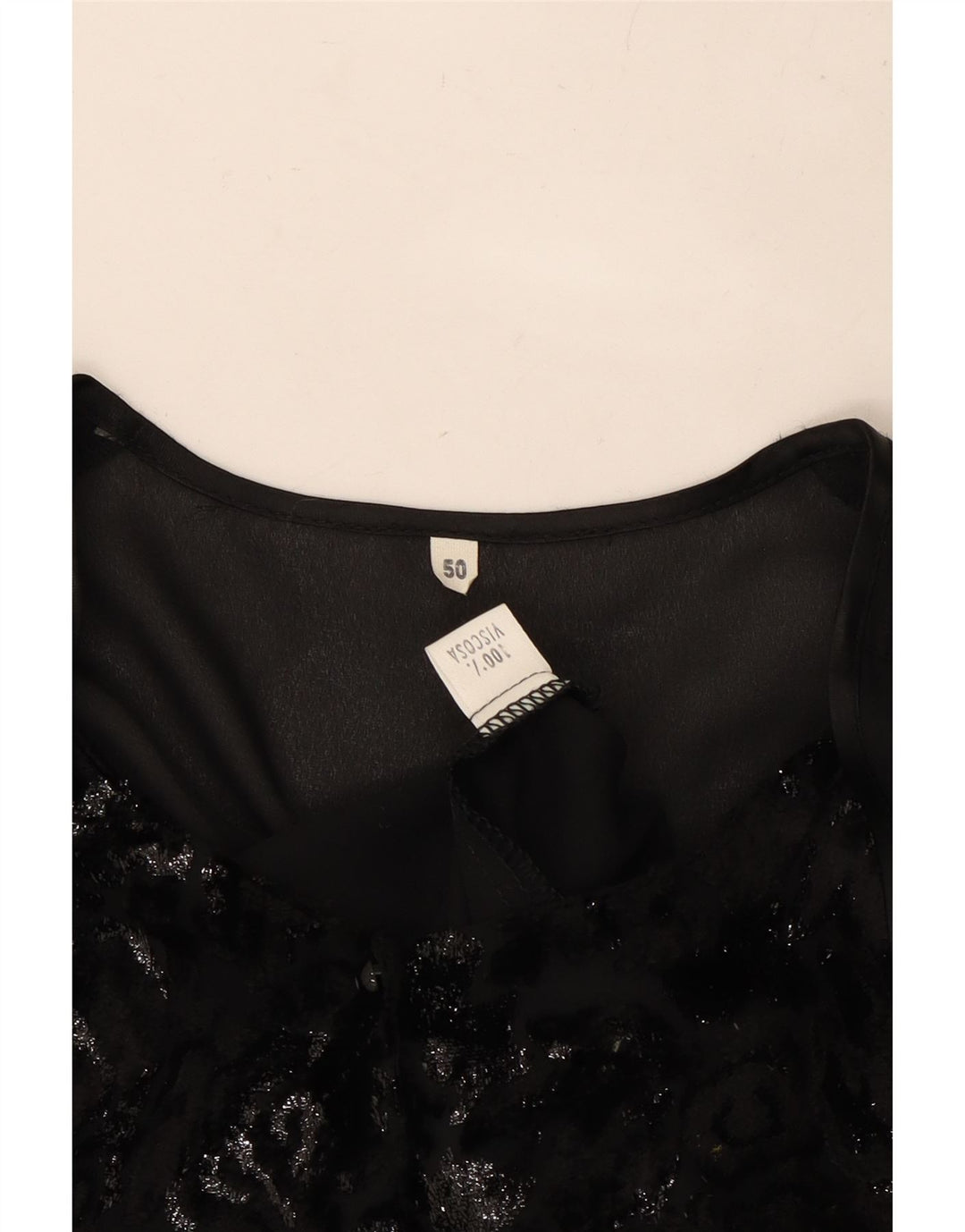 Blusa feminina VINTAGE IT 50 XL preta viscose