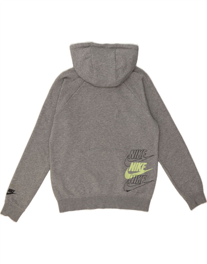 NIKE Womens Oversized Graphic Hoodie Jumper UK 6 XS Grey Cotton Vintage Nike and Second-Hand Nike from Messina Hembry 