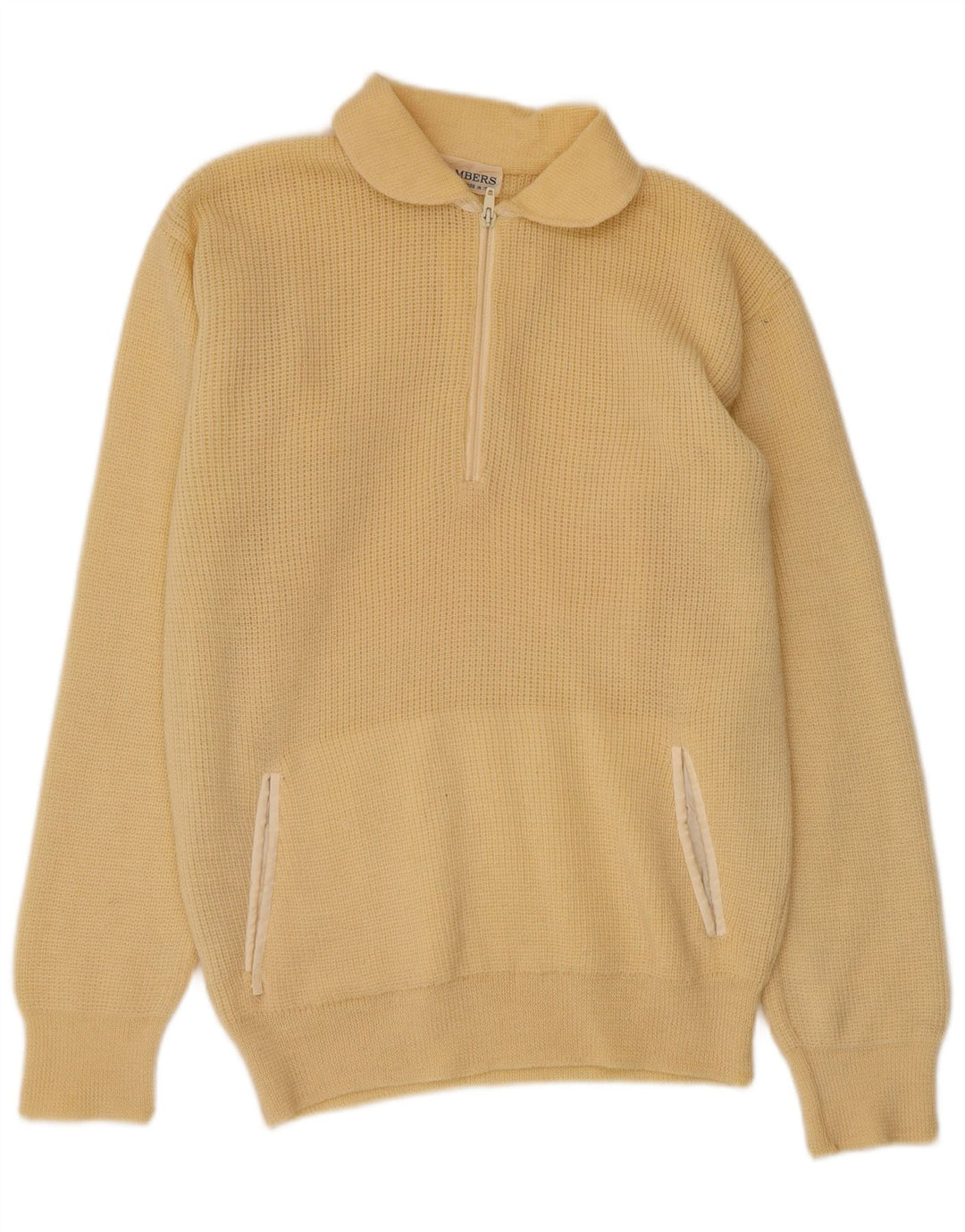 Suéter masculino Lambers com gola polo e bege médio