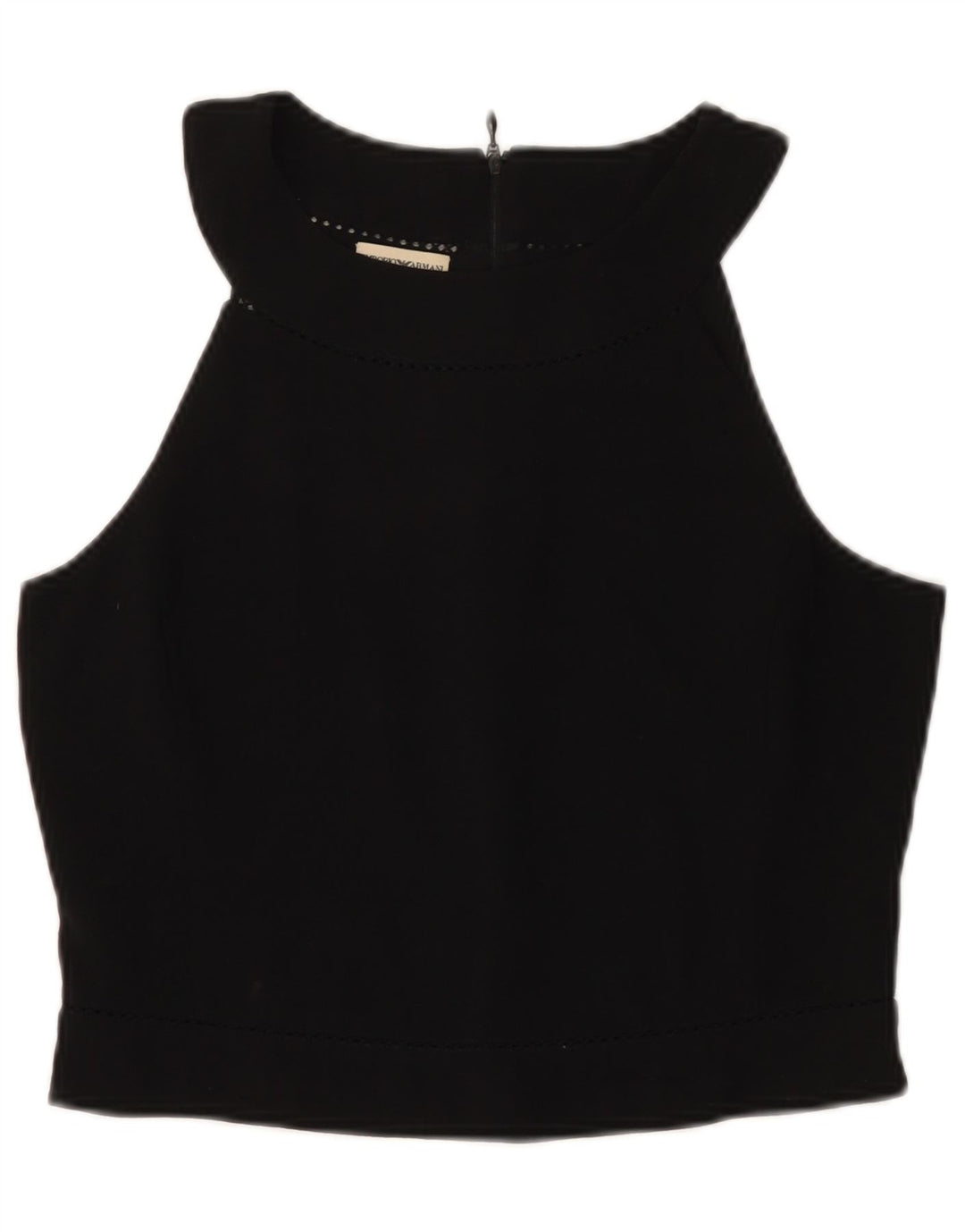 Top feminino Emporio Armani cropped IT 46 grande lã preta