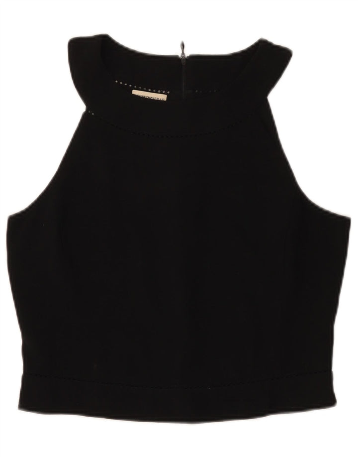 Top feminino Emporio Armani cropped IT 46 grande lã preta
