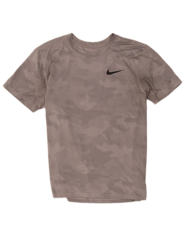 Camiseta masculina Nike Dri Fit Top cinza médio camuflado poliéster