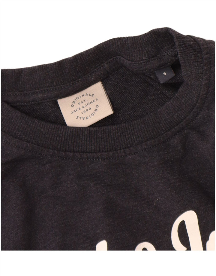 Jack & Jones moletom gráfico masculino jumper pequeno algodão azul marinho