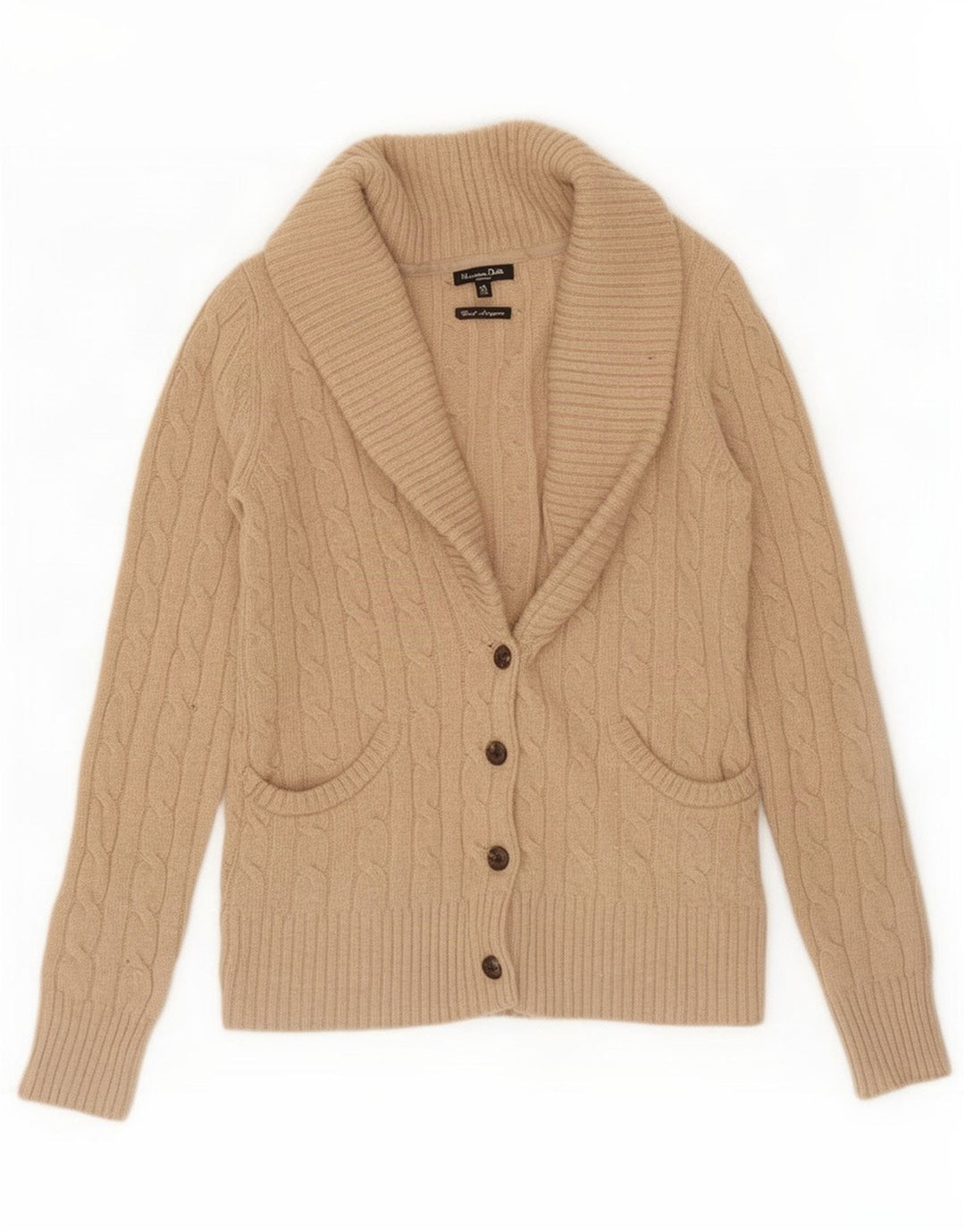 Suéter cardigã feminino Massimo Dutti Reino Unido 12 lã marrom médio