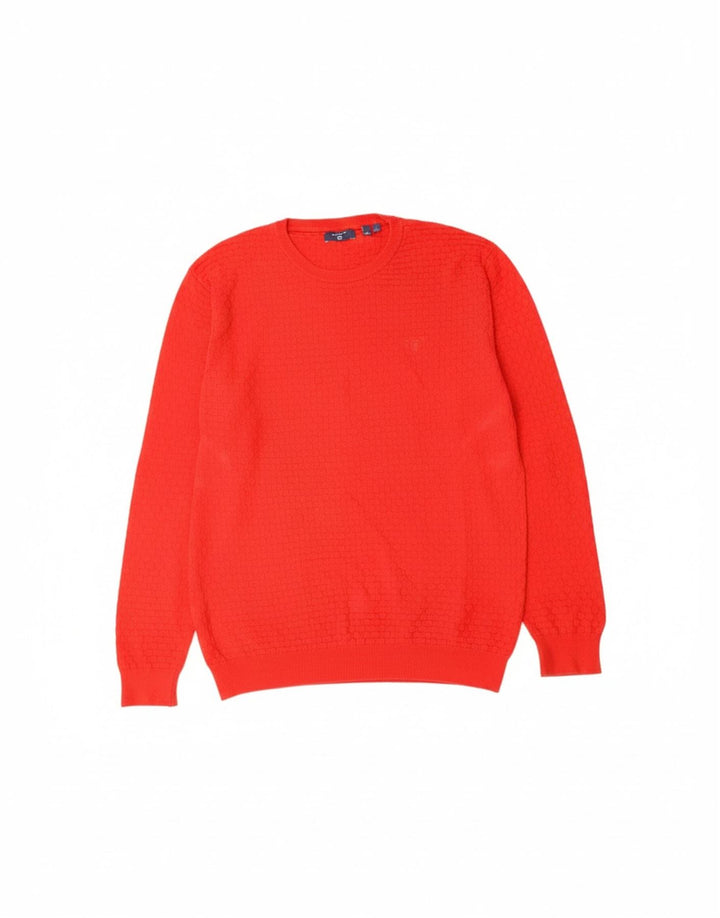 Suéter masculino GANT com gola redonda, grande algodão vermelho