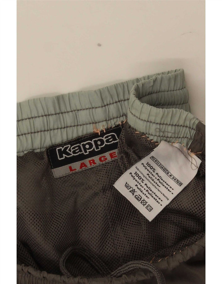 Calça de treino masculina Kappa grande poliéster cinza