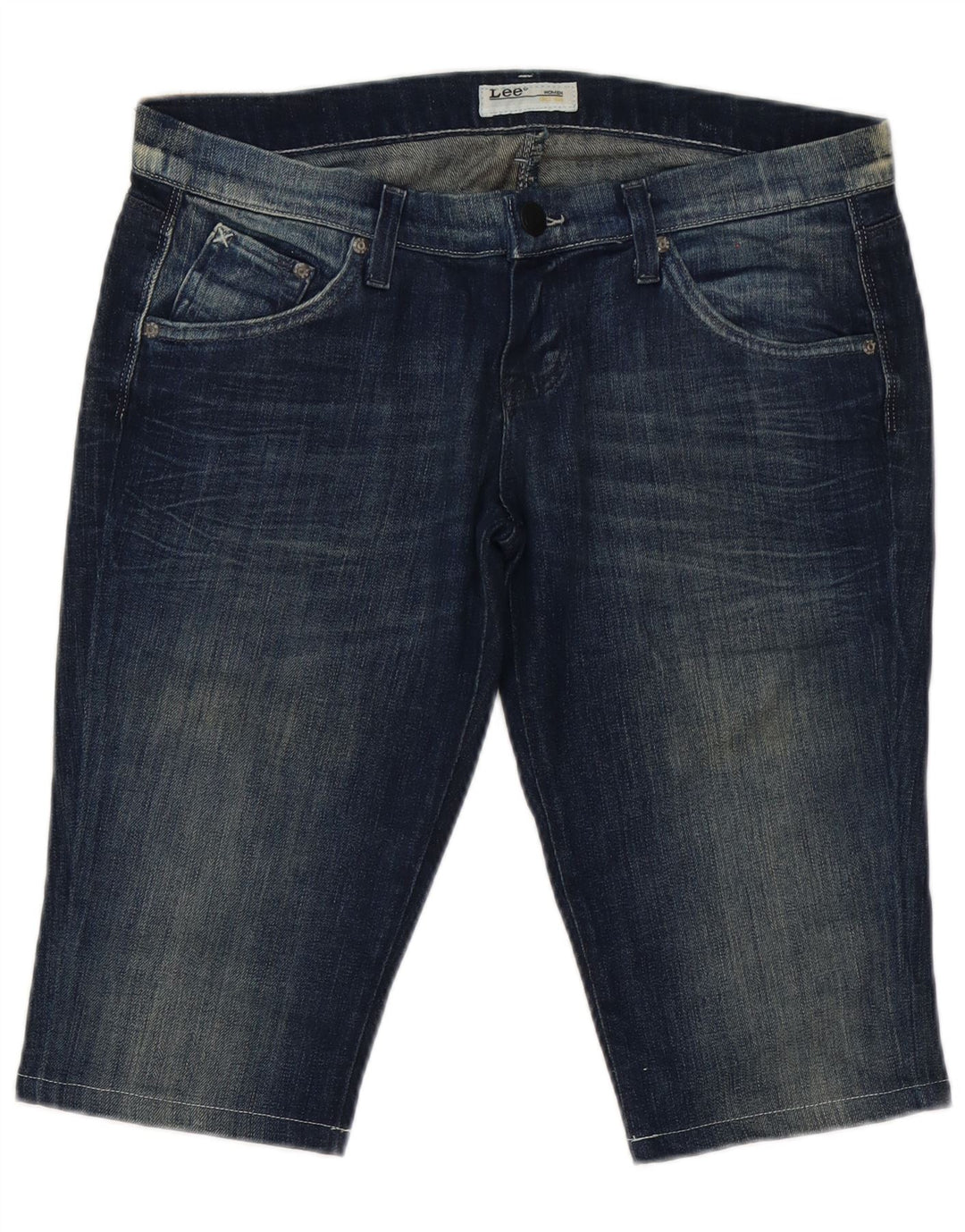 Lee Womens Lynn Shorts jeans estreitos W32 grande algodão azul