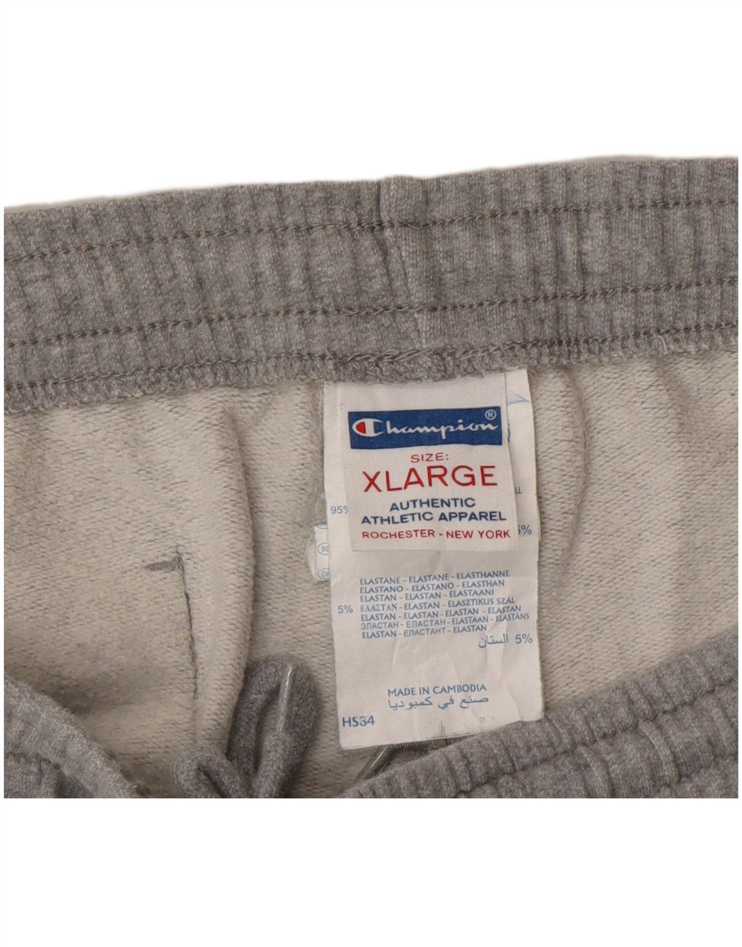 Calça de treino feminina Champion Joggers XL cinza manchado de algodão