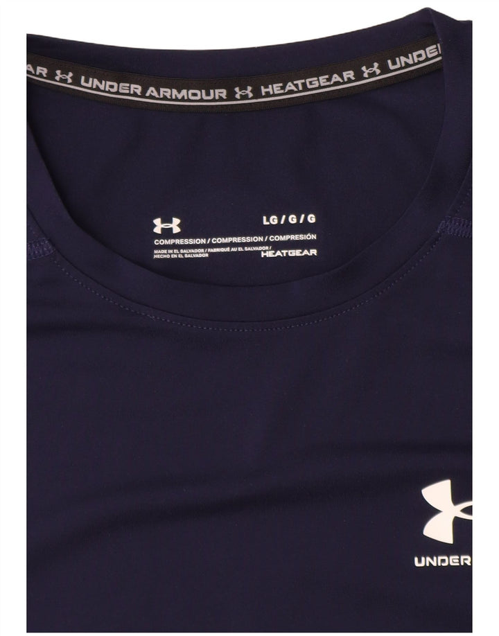 UNDER ARMOUR Camiseta masculina Heat Gear Top grande sintético azul marinho