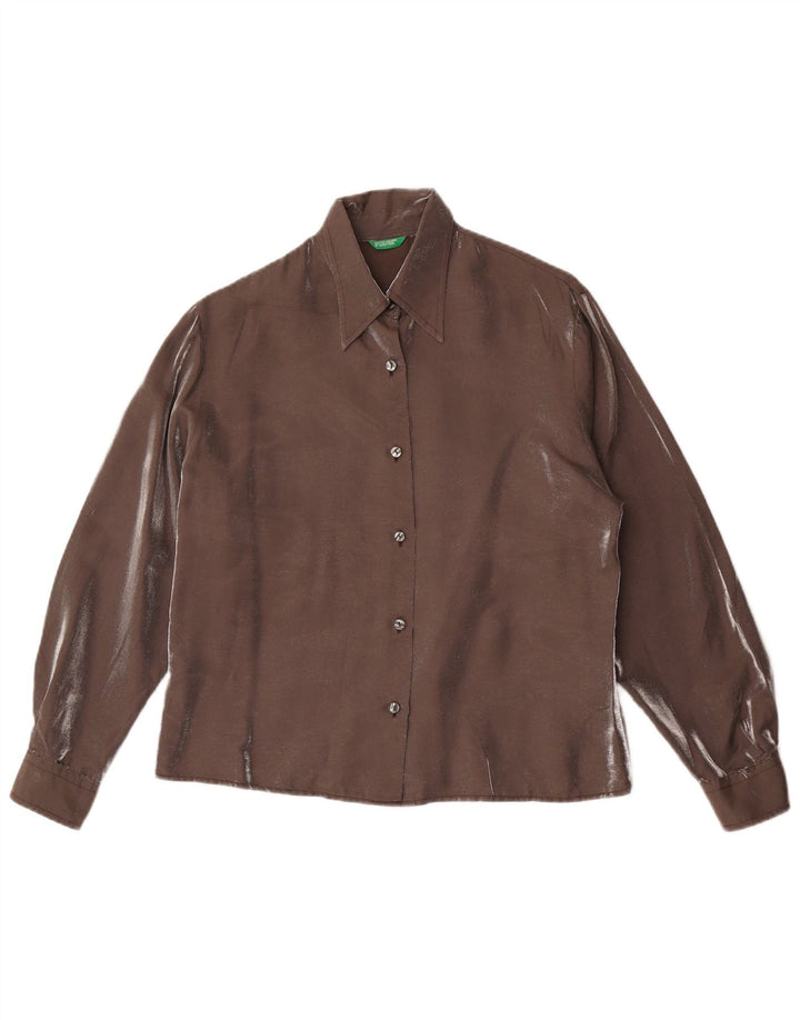 Blusa feminina Benetton IT 44 viscose cinza médio