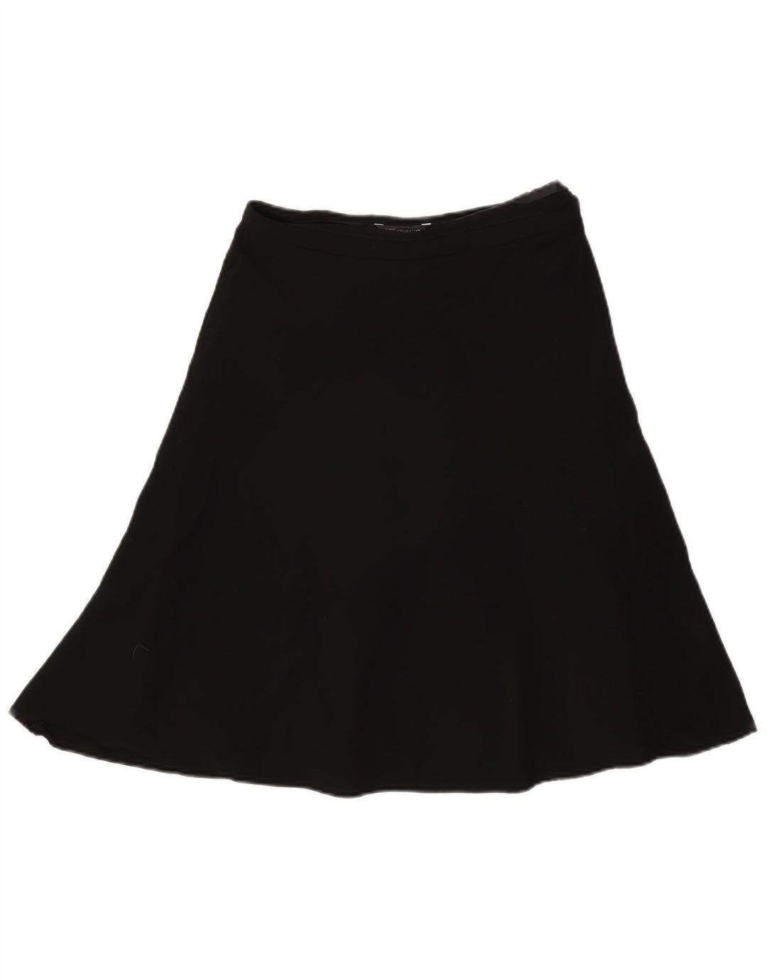 Saia feminina Marks & Spencer A-Line UK 10 pequena W27 poliéster preto