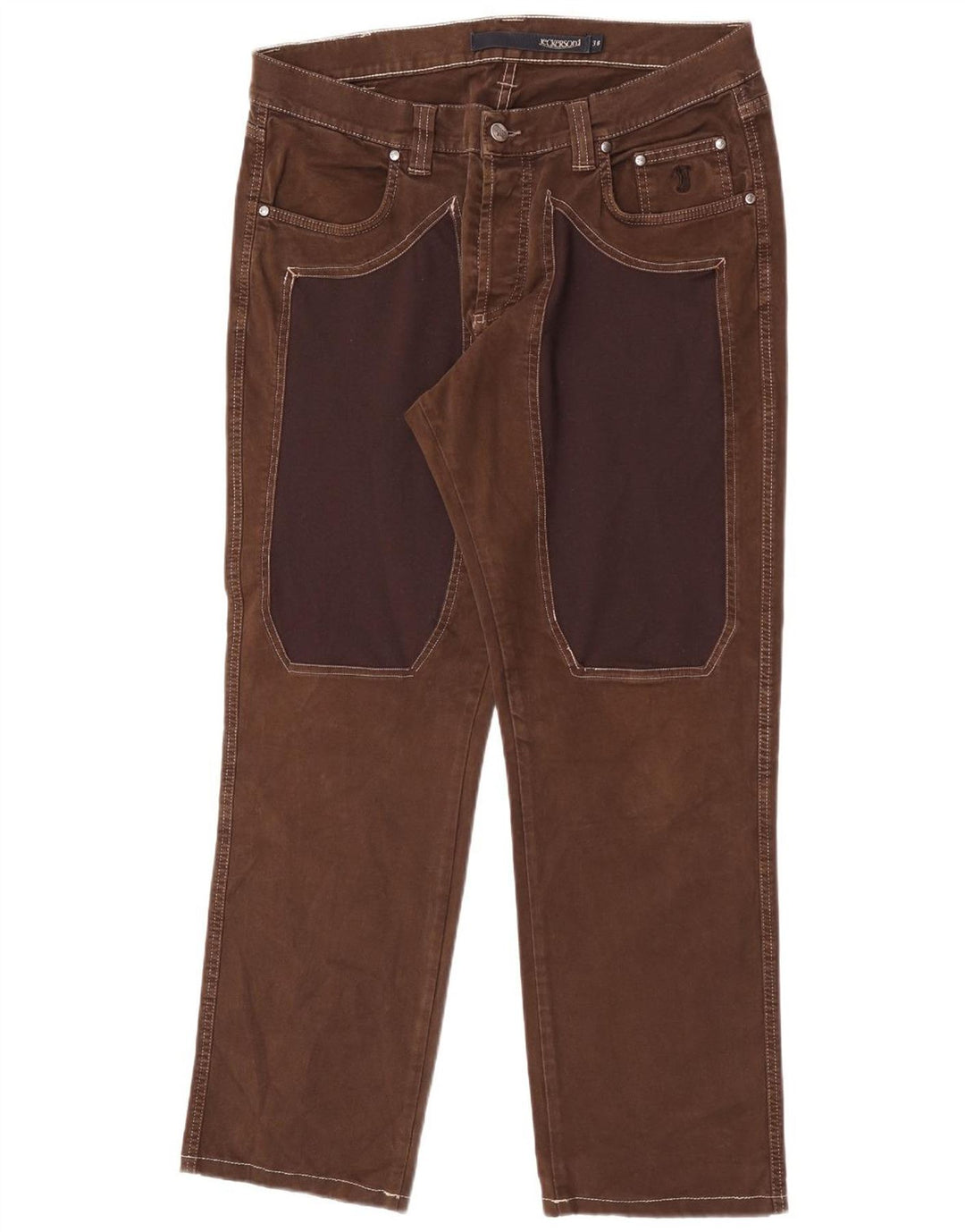 Jeans retos masculinos Jeckerson W38 L30 algodão marrom