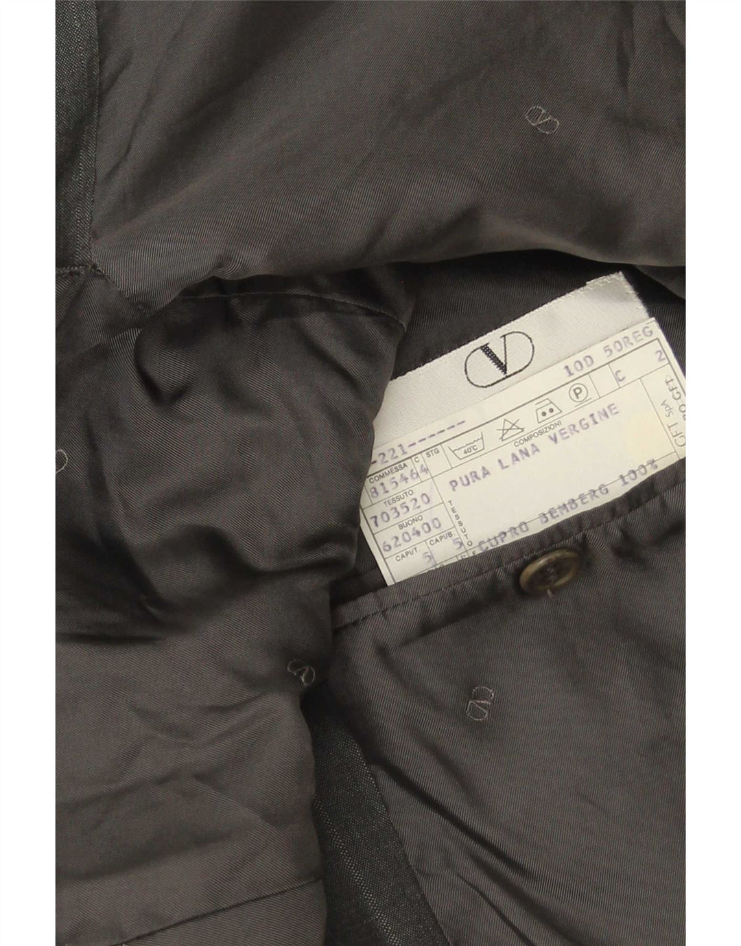 Jaqueta Blazer Masculina Valentino com 3 Botões IT 50 Lã Virgem Cinza Grande