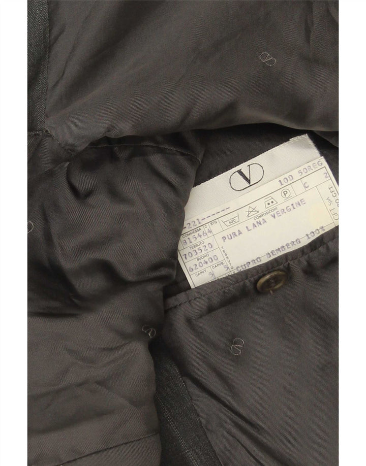 Jaqueta Blazer Masculina Valentino com 3 Botões IT 50 Lã Virgem Cinza Grande