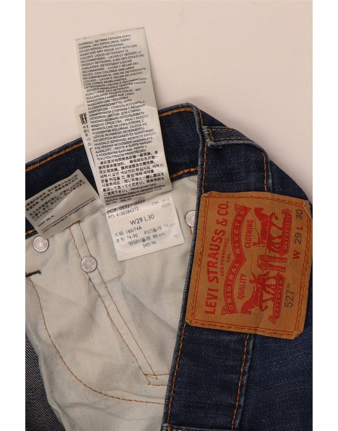 Calça jeans feminina LEVI'S 527 Bootcut W29 L30 azul algodão