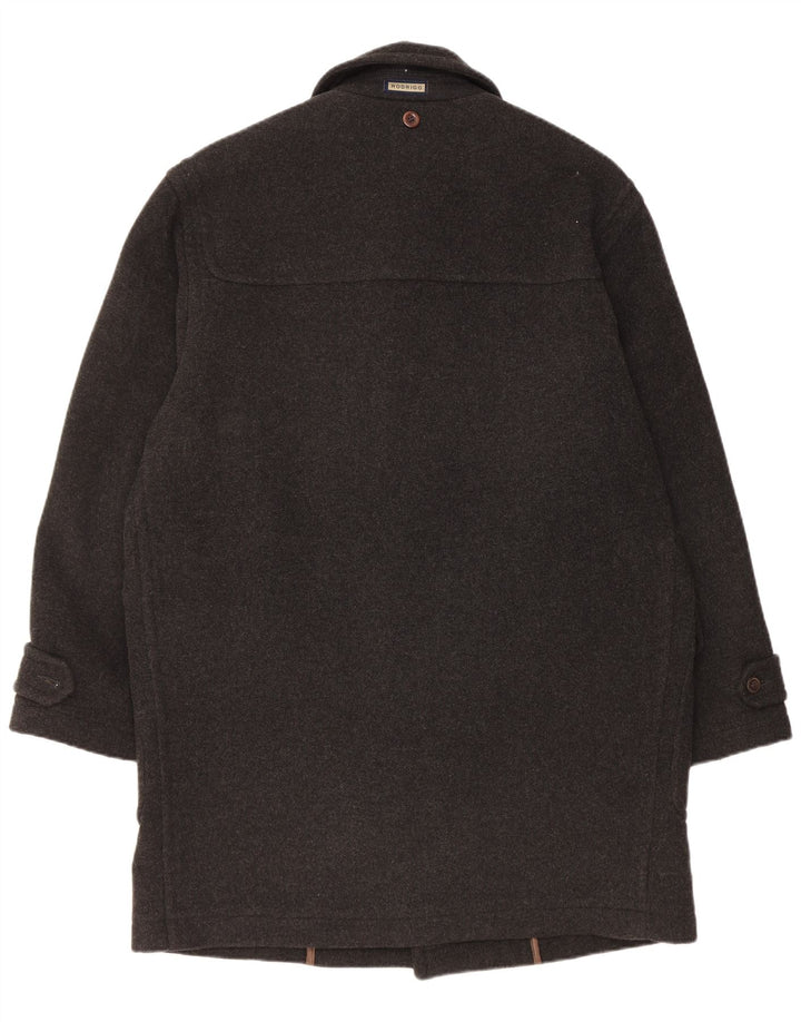 Rodrigo Mens Loose Fit Duffle Coat IT 48 Médio Lã Preta
