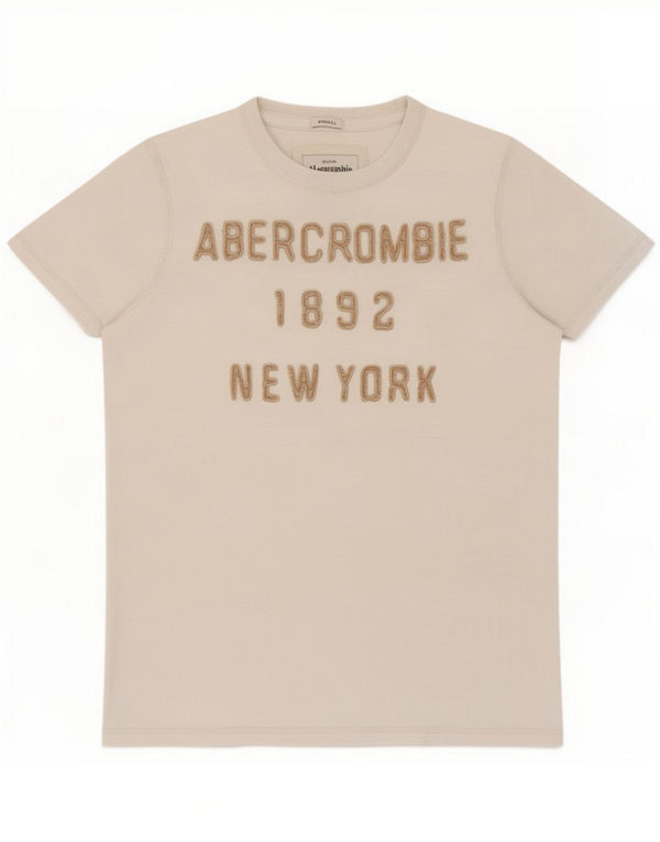 Abercrombie & Fitch Mens Muscle Graphic Camiseta Top Médio Algodão Branco