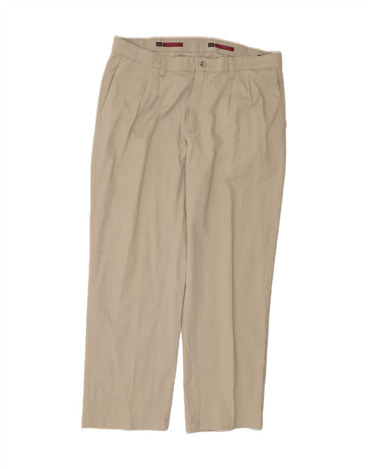 LEE Mens Custom Fit Pegged Chino Trousers W38 L29  Beige Cotton Vintage Lee and Second-Hand Lee from Messina Hembry 