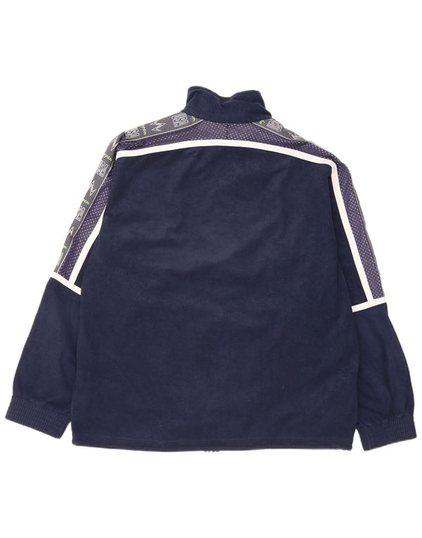 Brugi Mens Graphic Velour Tracksuit Top Jacket Médio Azul Marinho Colourblock
