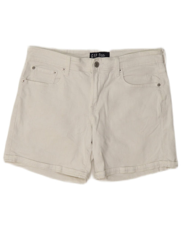 Shorts jeans feminino regular padrão Gap W28 algodão branco médio