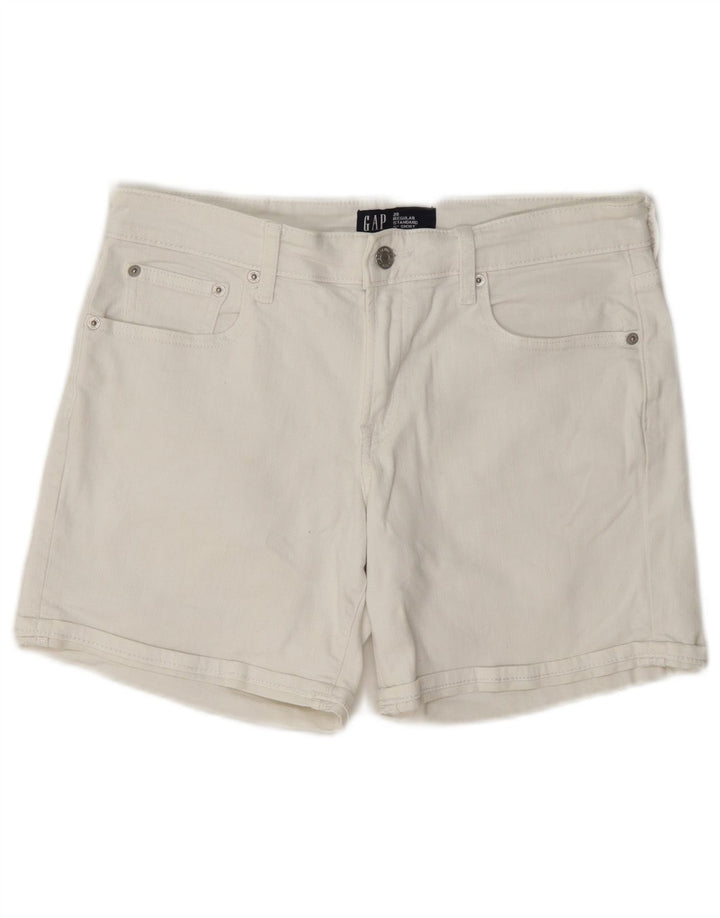 Shorts jeans feminino regular padrão Gap W28 algodão branco médio