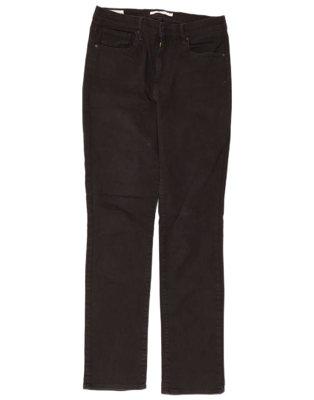 Calça jeans feminina LEVI'S 724 de cintura alta reta W31 L31 algodão preto