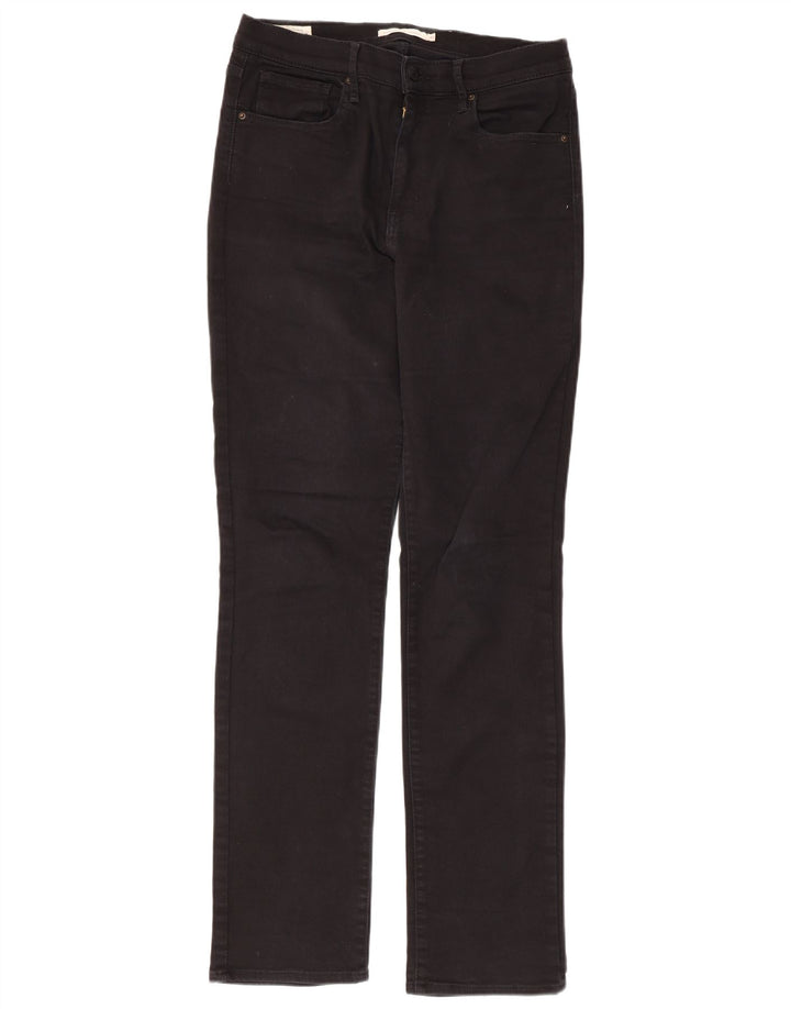 Calça jeans feminina LEVI'S 724 de cintura alta reta W31 L31 algodão preto