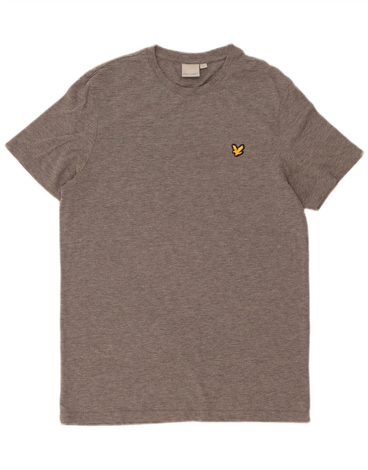 Camiseta masculina Lyle & Scott poliéster manchado cinza médio