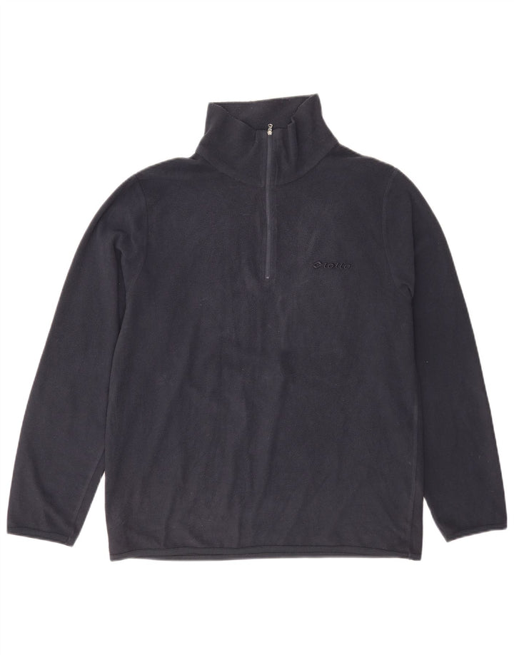 Suéter de lã masculino Lotto com zíper e gola média azul marinho poliéster