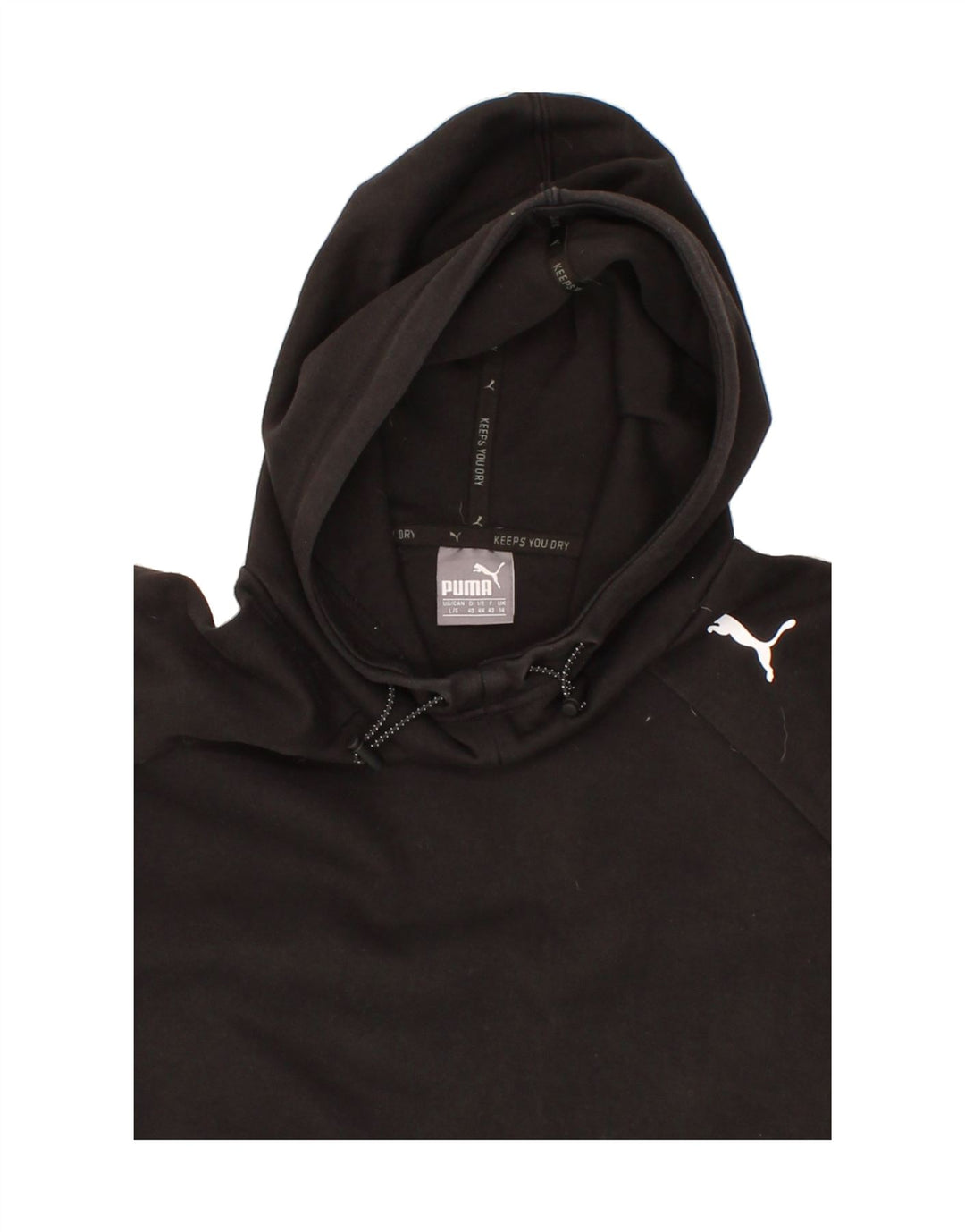 PUMA Womens Hoodie Jumper UK 14 Large Black Cotton Vintage Puma and Second-Hand Puma from Messina Hembry 