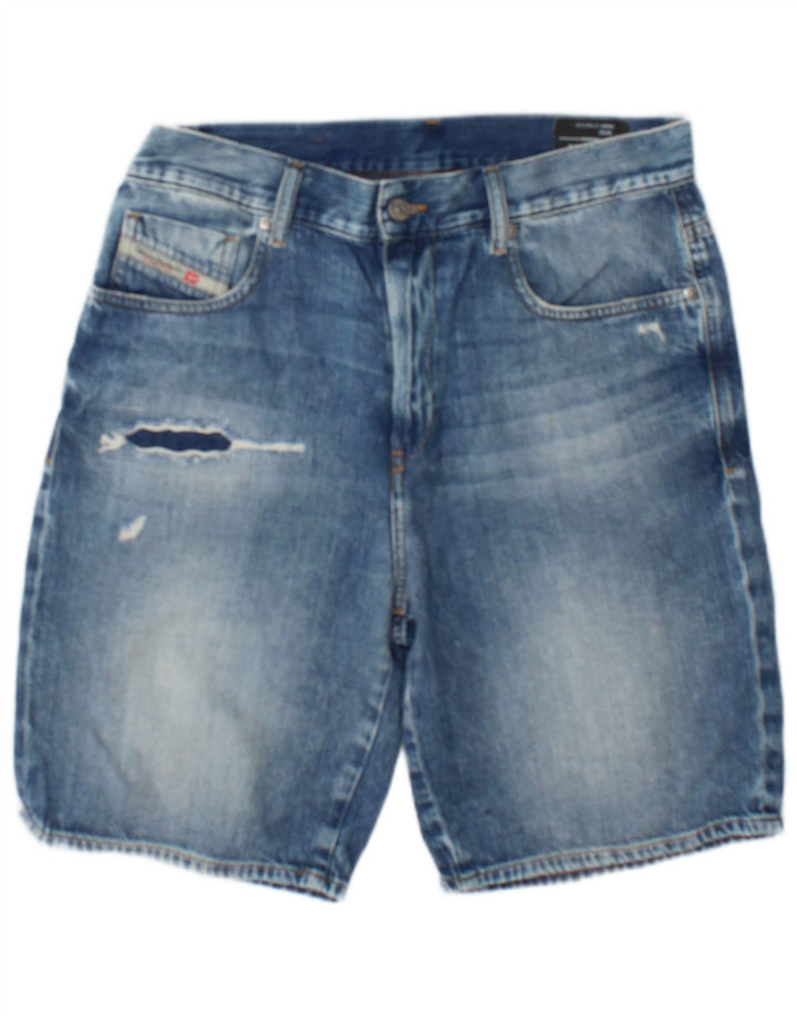 Shorts jeans masculino diesel desgastado W30 algodão azul médio