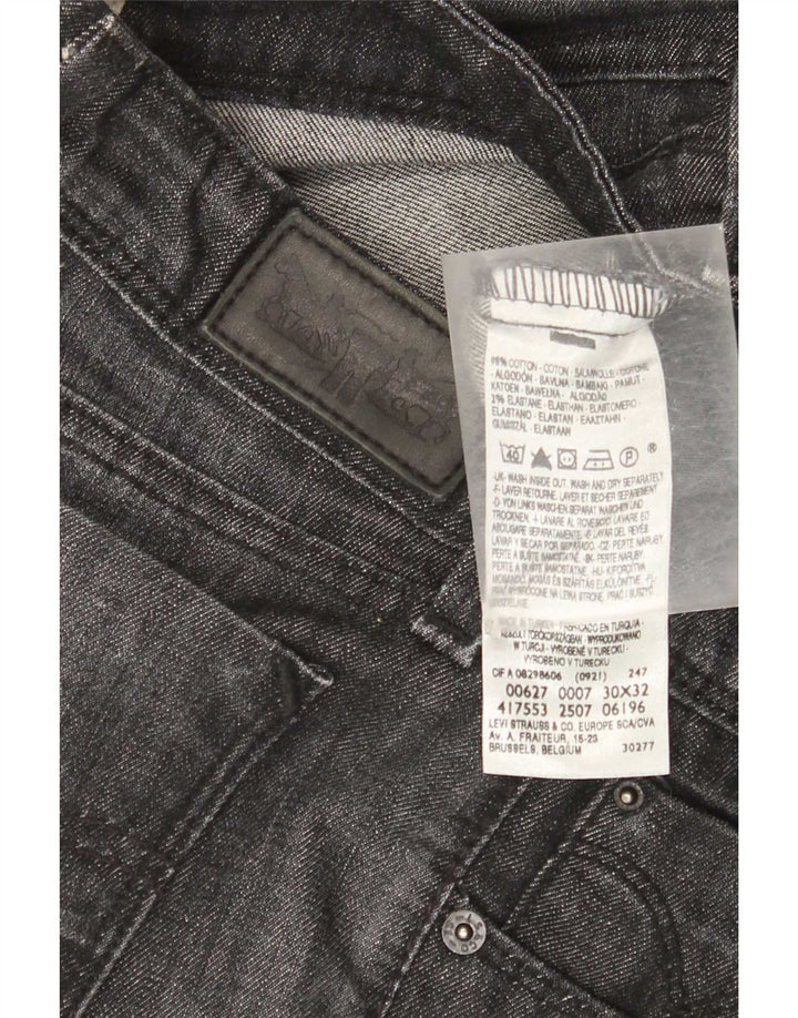 Calça jeans feminina Levi's 627 Straight W30 L29 cinza algodão