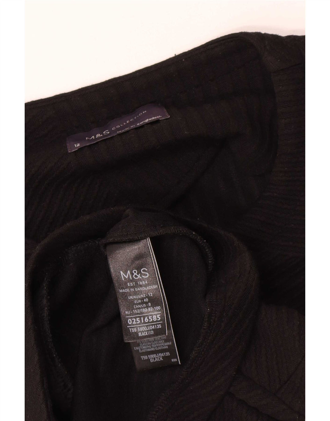 Jaqueta blazer feminina Marks & Spencer com zíper completo Reino Unido 12 poliéster preto médio