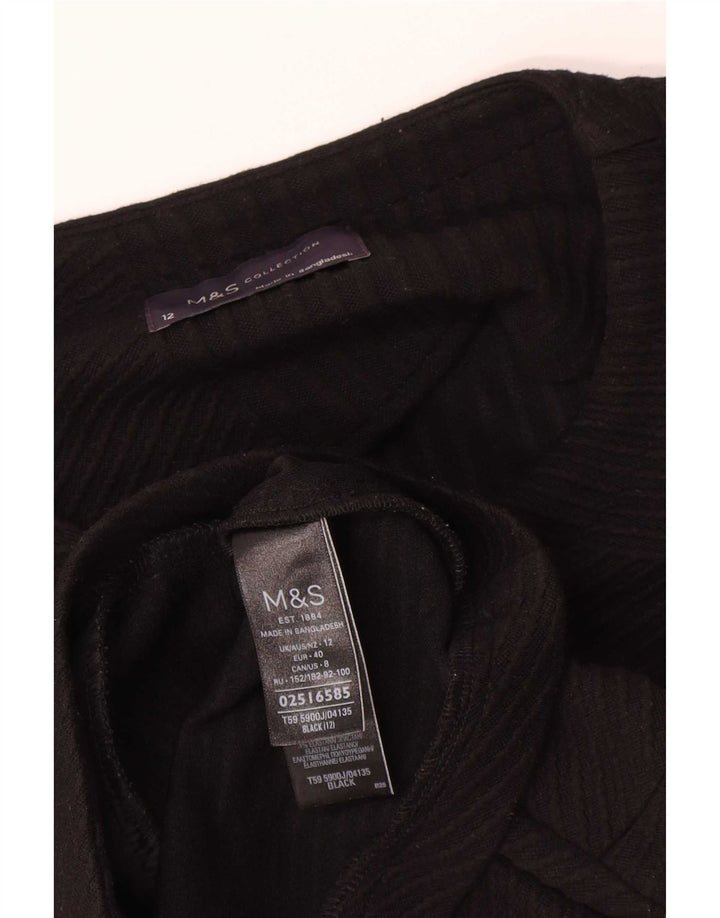 Jaqueta blazer feminina Marks & Spencer com zíper completo Reino Unido 12 poliéster preto médio