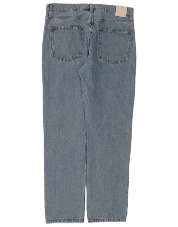 Calça jeans feminina de cintura alta Massimo Dutti EU 44 XL W34 L30 azul algodão