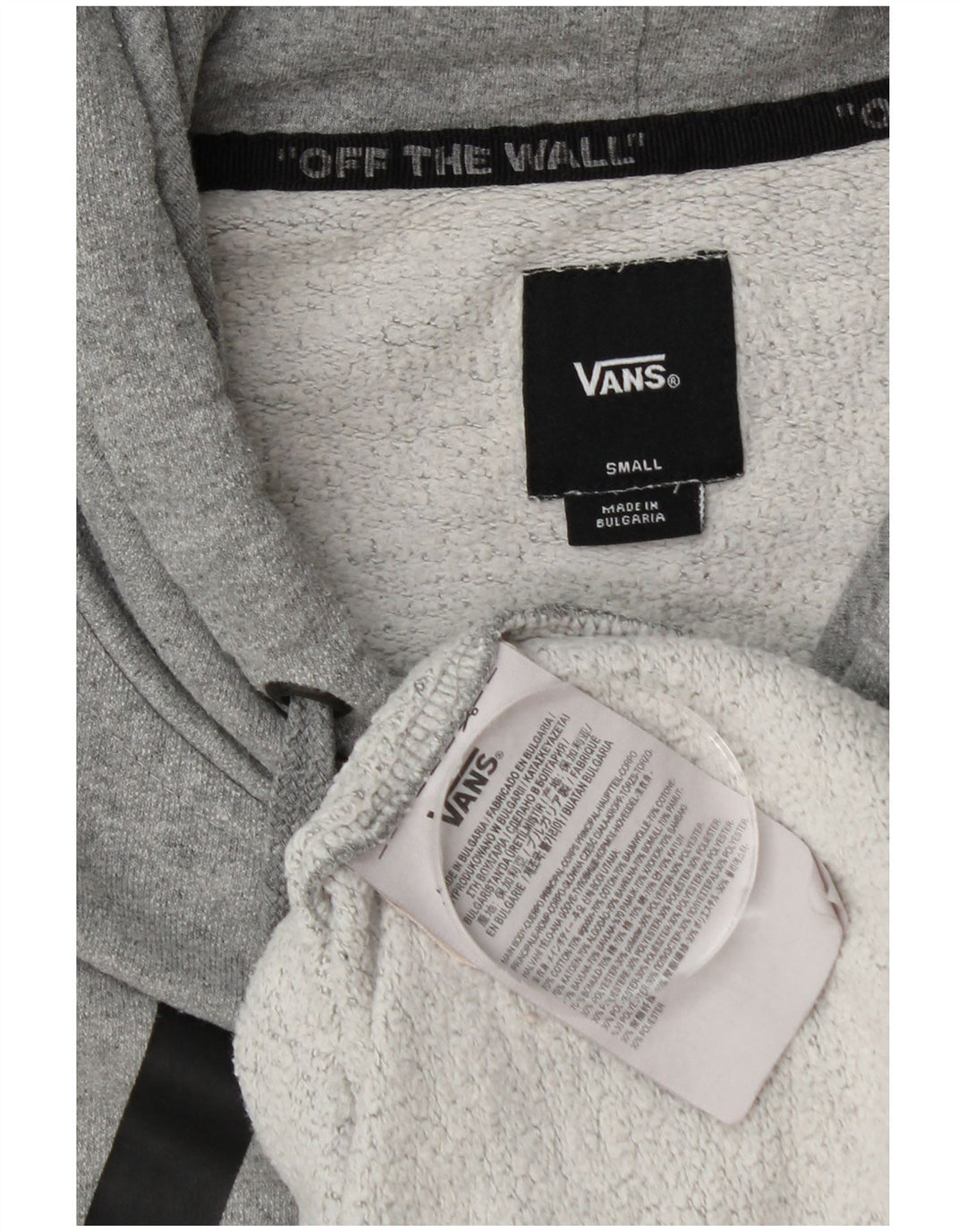 Vans masculino gráfico moletom com capuz pequeno algodão manchado cinza
