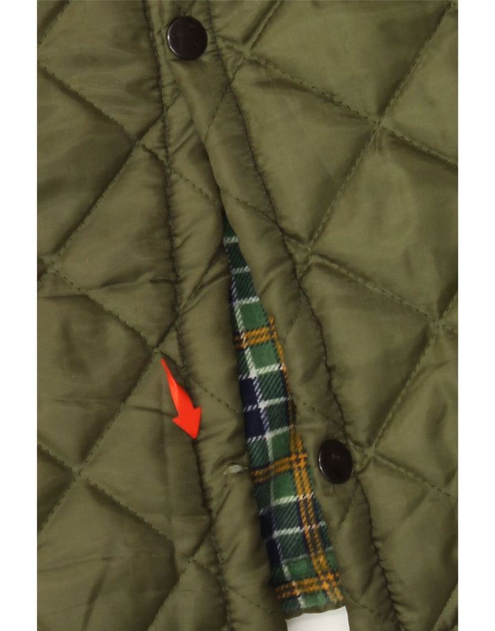 Jaqueta acolchoada masculina VINTAGE UK 42 XL cáqui poliéster