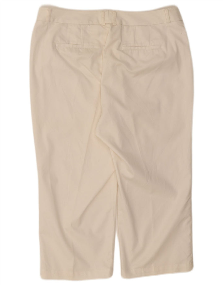 Calça capri feminina DOCKERS reta US 16 2XL W36 L22 algodão branco