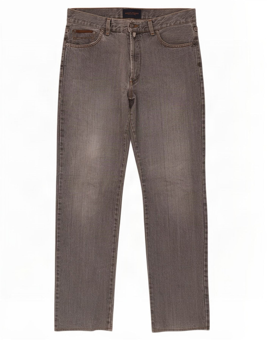 Gant Mens Straight Jeans W32 L36 Algodão Cinza