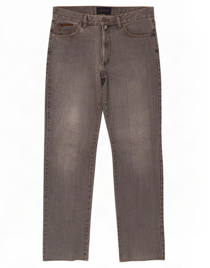 Gant Mens Straight Jeans W32 L36 Algodão Cinza