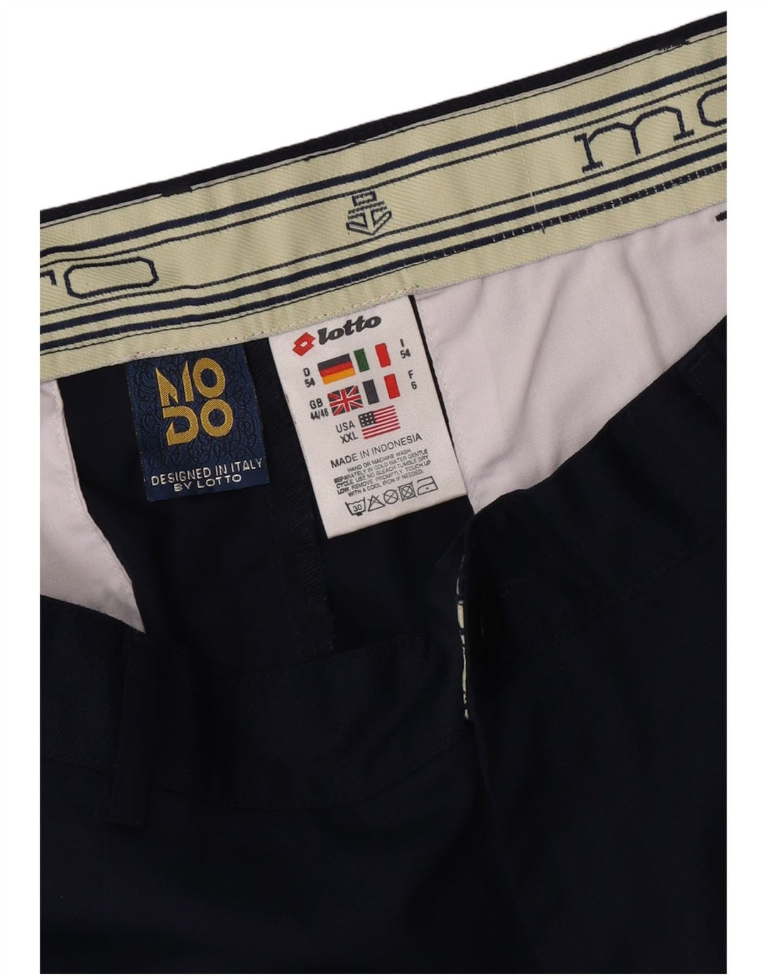 Lotto Mens Pegged Chino Shorts W44 2XL Poliéster Azul Marinho
