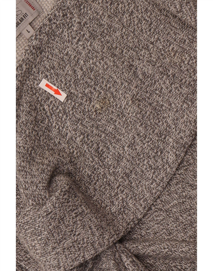 Suéter masculino Marks & Spencer com gola redonda grande cinza manchado