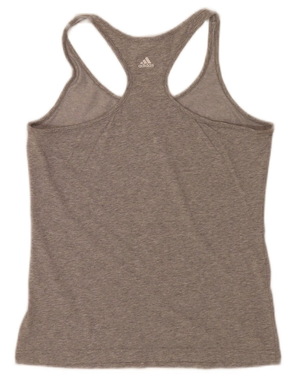 Adidas Womens Graphic Vest Top UK 12/14 Médio Cinza Algodão Esportes