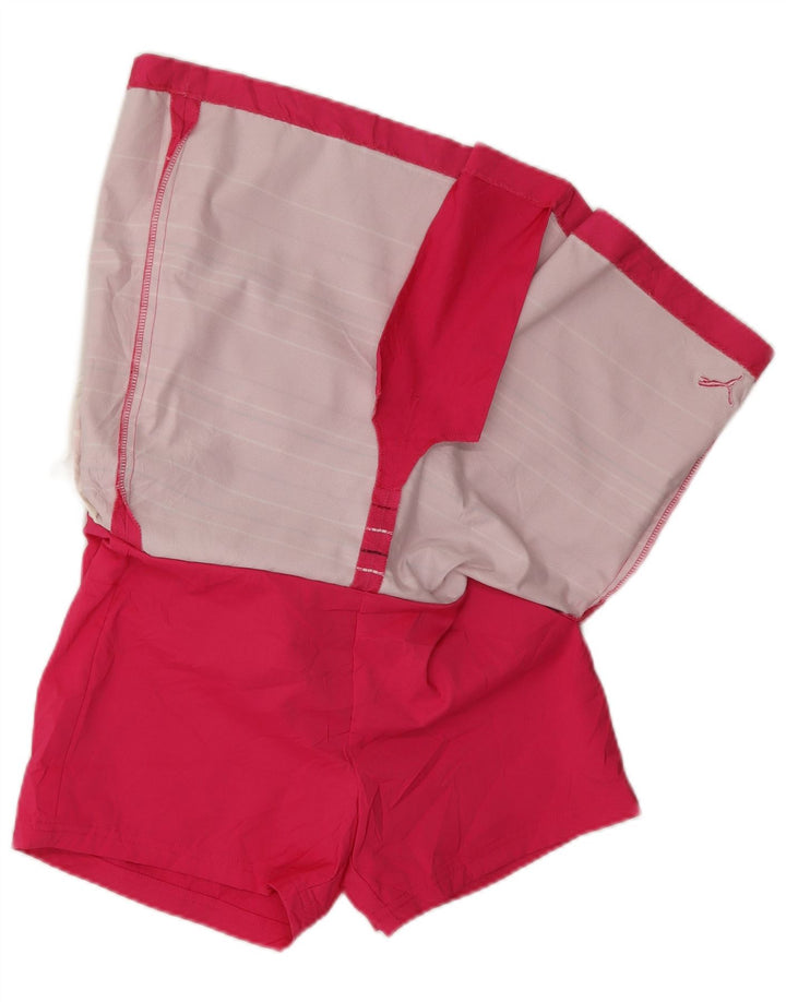 Puma Womens Skort UK 12 Médio Listrado Rosa Poliéster Esportes