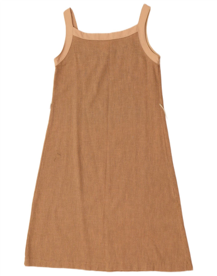 Vestido feminino vintage EU 38 poliéster bege médio