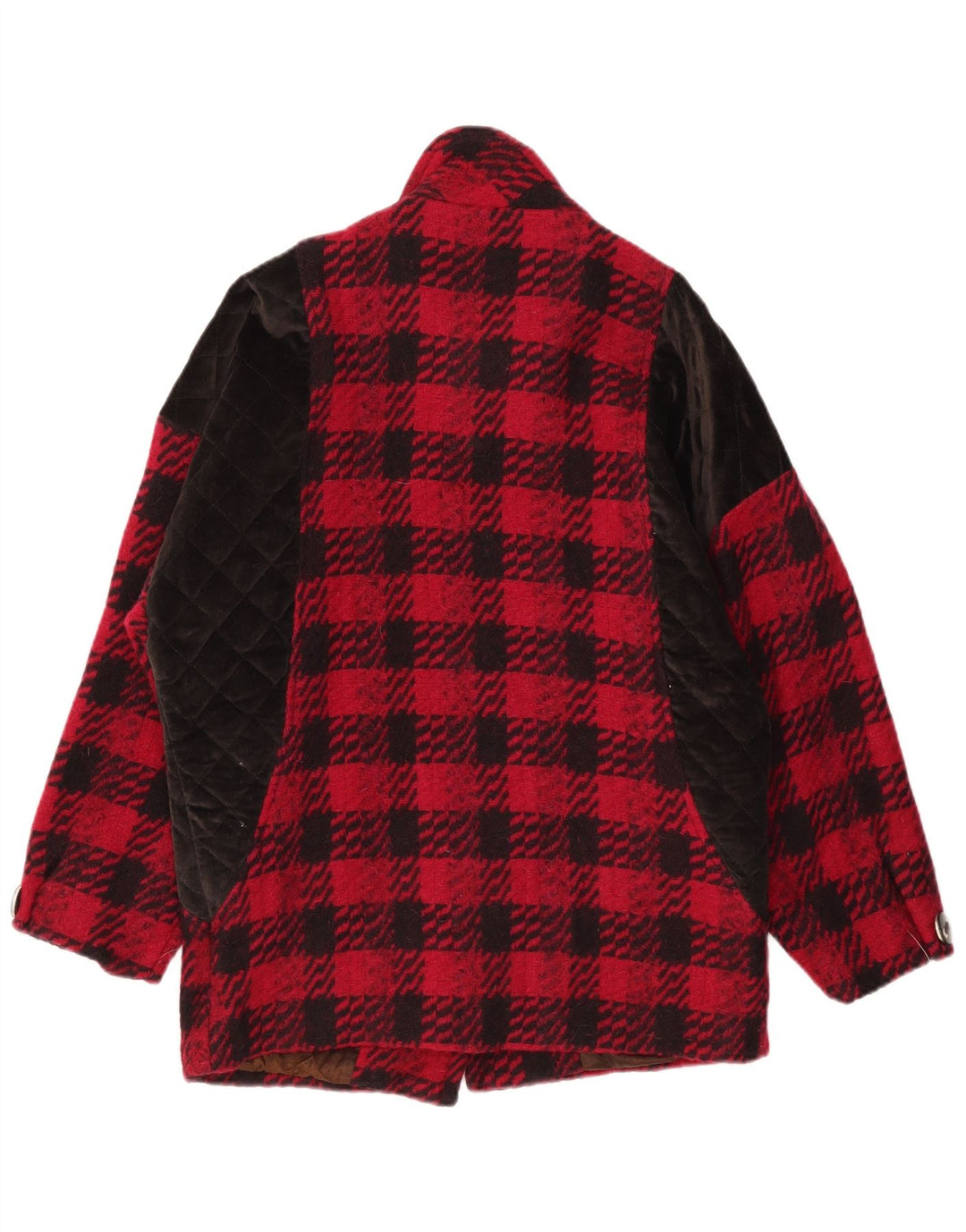 Sobretudo oversized feminino vintage EU 42 grande xadrez vermelho